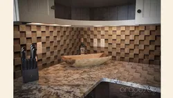 Wooden panels for kitchen photo