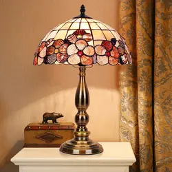 Table lampshade in the bedroom photo