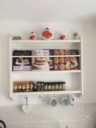 Narrow shelves in the kitchen photo