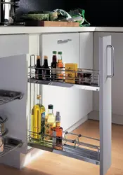 Narrow shelves in the kitchen photo