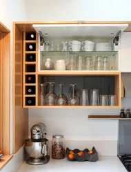 Narrow shelves in the kitchen photo