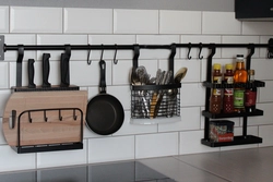 Roof railing in the kitchen black photo