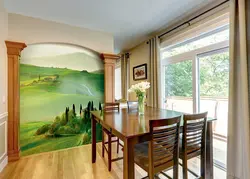 Photo wallpaper for kitchen window