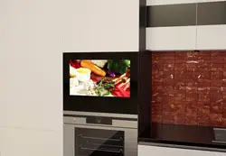 Mətbəx fotoşəkildə televizor quraşdırın