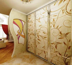 Hallway cabinets with a pattern photo
