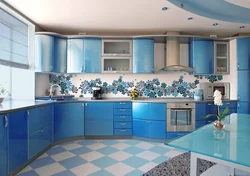 All blue corner kitchens photos