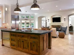 Kitchen with cutting table photo