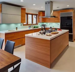 Kitchen With Cutting Table Photo