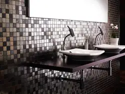 Metal tiles in the bathroom photo