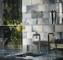 Metal tiles in the bathroom photo