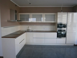 Corner Kitchens With Photo Glass