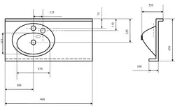 Hammom uchun lavabo chizilgan fotosurat