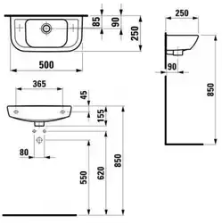 Hammom uchun lavabo chizilgan fotosurat