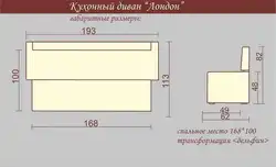 Фото размеры диванов для кухни