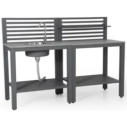 Metal table for kitchen photo