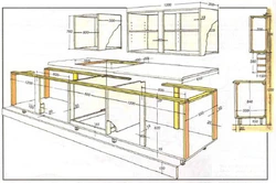 Kitchens made of wood photo dimensions