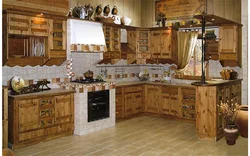 Кухни из дерева фото размеры