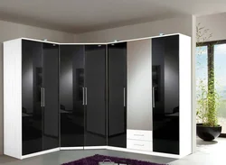 Black wardrobes for bedroom photo