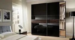 Black wardrobes for bedroom photo