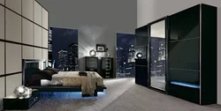 Black wardrobes for bedroom photo