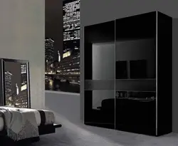 Black wardrobes for bedroom photo
