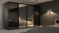 Black wardrobes for bedroom photo