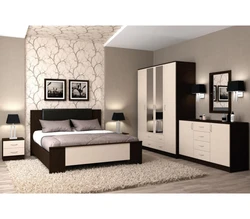 Dark wardrobes in the bedroom photo