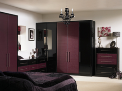 Dark wardrobes in the bedroom photo