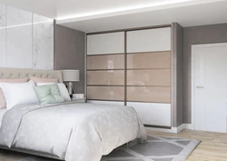 Beige wardrobes in the bedroom photo