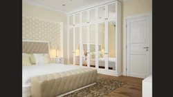 Beige wardrobes in the bedroom photo