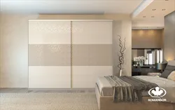 Beige wardrobes in the bedroom photo