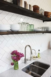 Rectangular tiles for kitchen photo