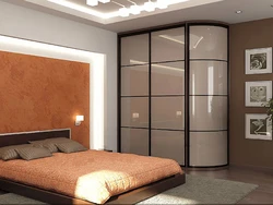 Brown wardrobe in the bedroom photo