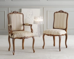Wooden chairs in the living room photo
