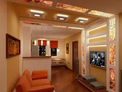 Işıqlandırma ilə qonaq otağı foto nişlər