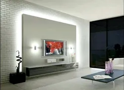 Living room photo niches with lighting