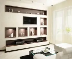 Işıqlandırma Ilə Qonaq Otağı Foto Nişlər