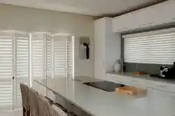 Blinds on the kitchen door photo