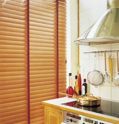 Blinds on the kitchen door photo