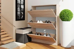 Shelves in a narrow hallway photo