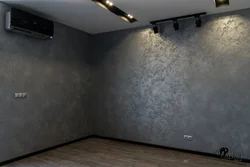 Gray plaster in the kitchen photo
