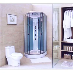 Corner bathroom cabins photo