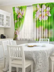 Tulle for kitchen photo wallpaper