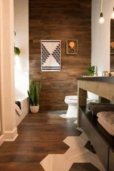 Vinyl laminate flooring in the bathroom photo