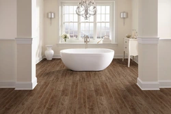 Vinyl laminate flooring in the bathroom photo