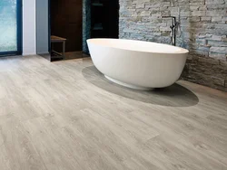 Vinyl laminate flooring in the bathroom photo