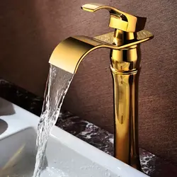 Golden bath mixer photo