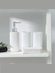 Bathroom accessories white photo