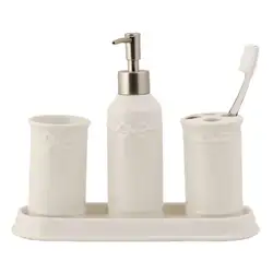 Bathroom accessories white photo