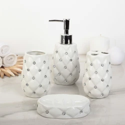 Bathroom accessories white photo